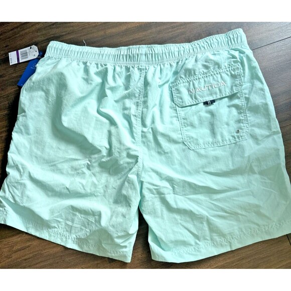 Nautica Men's Quick Dry Nylon 8" Swim Trunks Shorts Aqua Blue 2XL - Picture 8 of 8